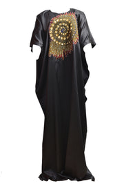 Silk Patched Maxi Dress - Afrocentric Fashion Store-Ebbyz