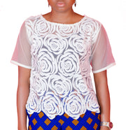 White Lace Top - Afrocentric Fashion Store-Ebbyz