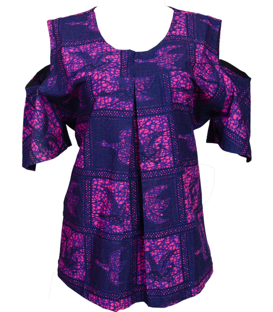 Purple Shoulder Top - Afrocentric Fashion Store-Ebbyz