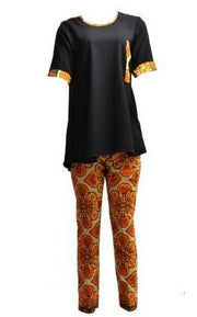 Uzo Ankara Pant & Chiffon Top Set - Afrocentric Fashion Store-Ebbyz
