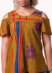 Yellow Open Shoulder Top - Afrocentric Fashion Store-Ebbyz