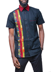 Ankara Linen Shirt - Afrocentric Fashion Store-Ebbyz