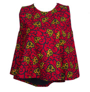 Red Ankara Flare Top - Afrocentric Fashion Store-Ebbyz