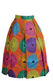 Toyosi Ankara Pleated Skirt - Afrocentric Fashion Store-Ebbyz